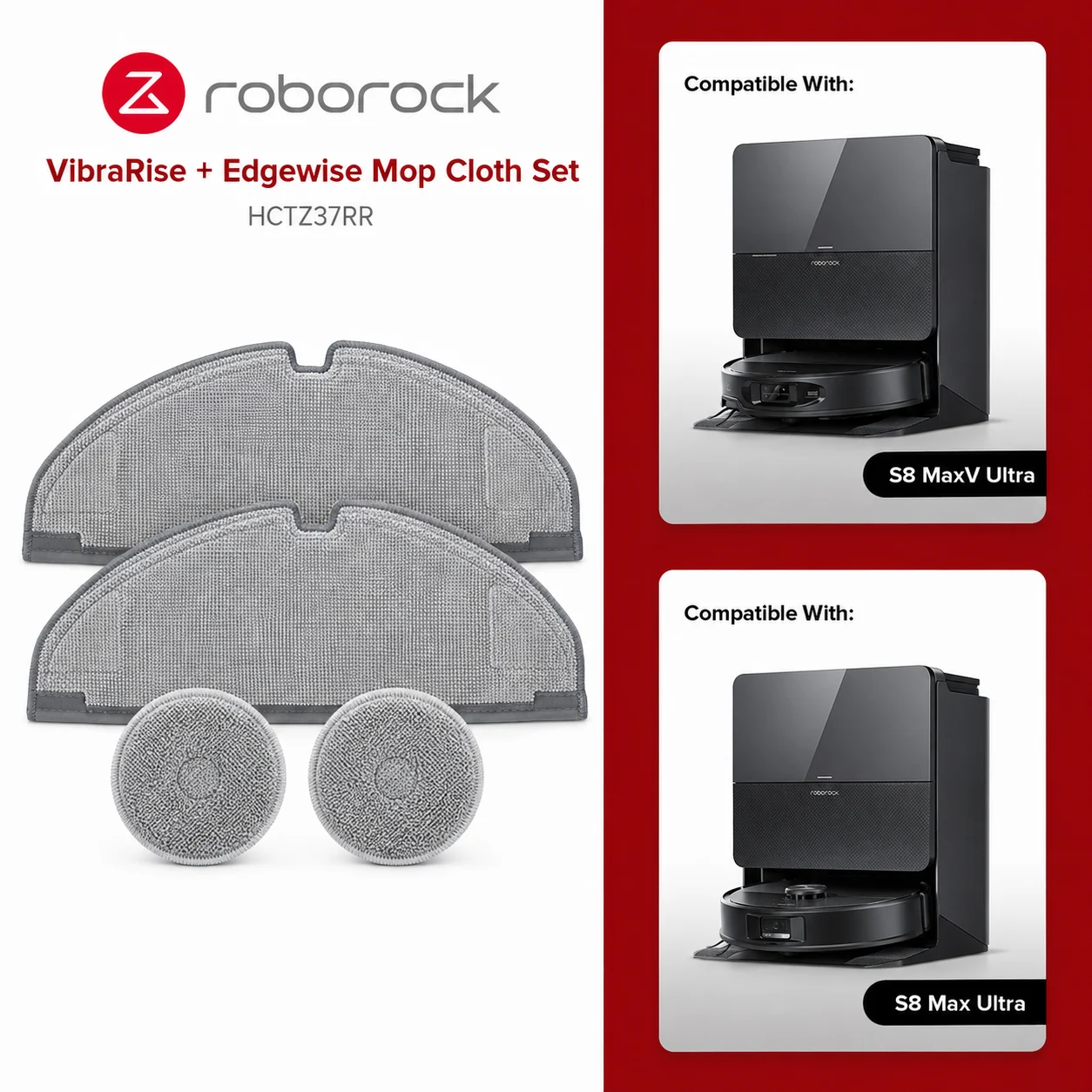 Roborock ორიგინალი ტილო და მრგვალი მოპი (2 წყვილი) Roborock ორიგინალი ტილო და მრგვალი მოპი (2 წყვილი)