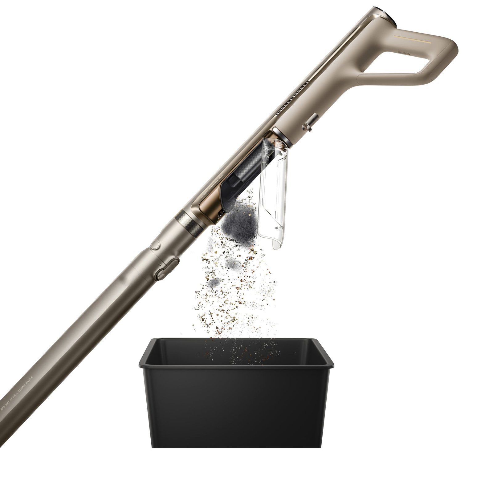 Aqua Air მტვრის კონტეინერის დაცლა ერთი დაჭერით
